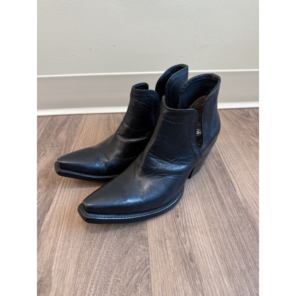 Ariat Dixon Western Booties Womens 7.5B Black Distressed Leather Ankle Boots